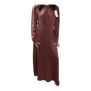 Veiled collection Elegant Burgundy Long Sleeve Dress